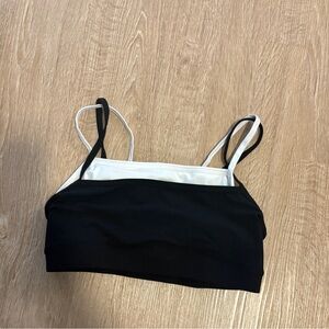 Abercrombie YPB double layer sports bra black and white. Medium